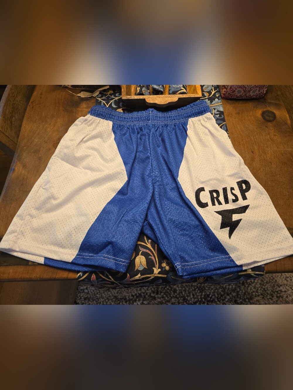 Crisp Nyc Large Blue & White Men's Athletic Shorts